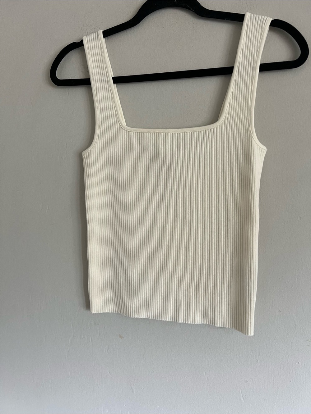 Vince. Ribbed Cotton-Blend Square Neck Tank Sz Medium - Picture 6 of 13
